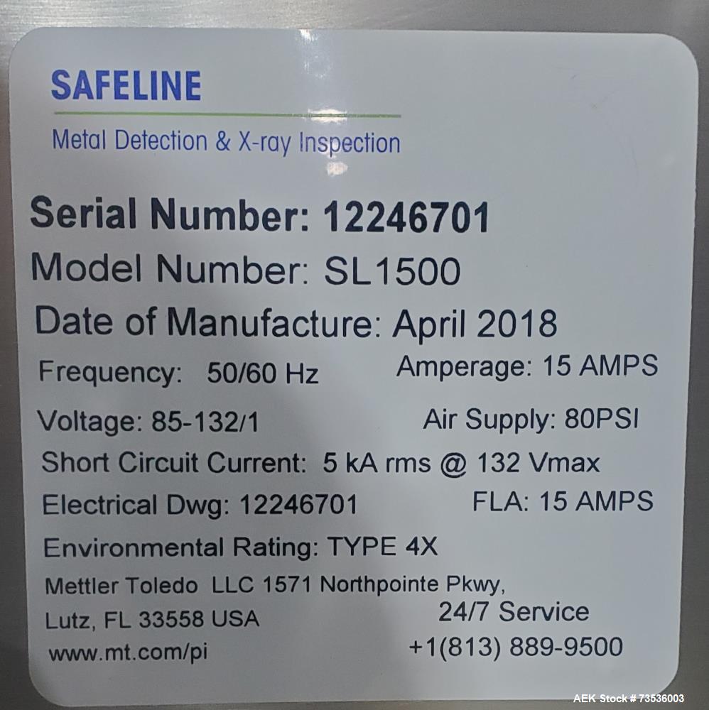 Buy Used Mettler-Toledo SL1500 Metal Detector – Stainless Frame, Touchscreen